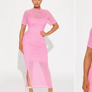 Fashion Nova Pink Midi Dress